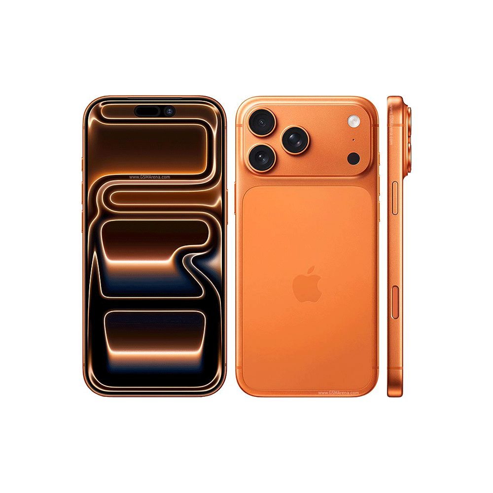 آبل آيفون 17 برو ماكس جوال محمول بشريحتين و ذاكرة 256 جيجا ورام 12 جيجا - برتقالي 