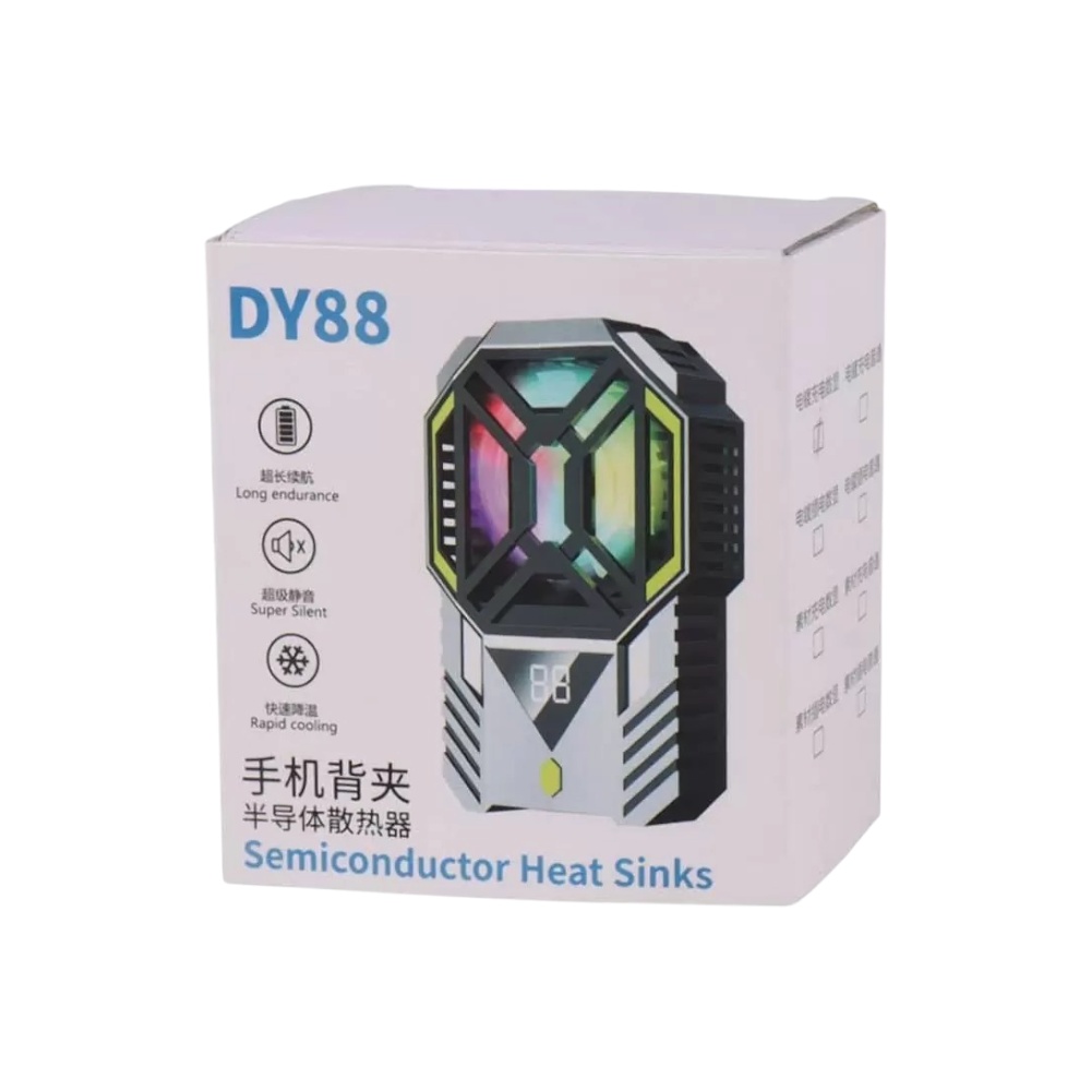 مبرد جوال بشاشة رقمية و إضاءه وجهد 5 فولت - موديل DY88