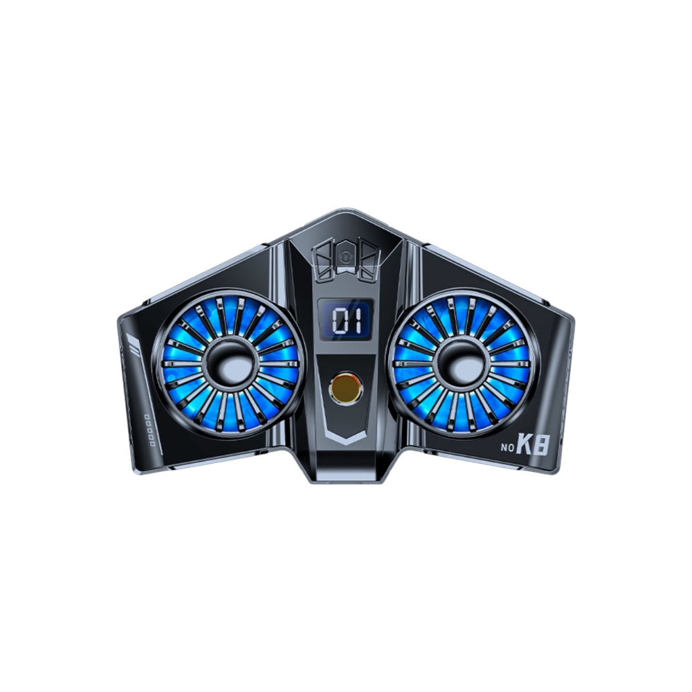 مبرد جوال مزدوج المروحة للألعاب و إضاءه وجهد 5 فولت - موديل H-KS322