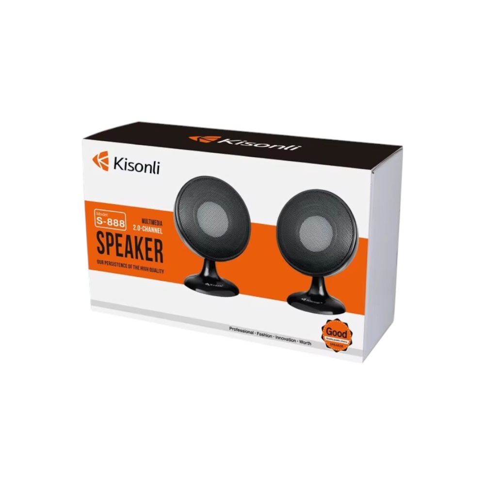 كيسونلي سماعات خارجية للكمبيوتر بجهد 5 فولت وقوة 3 واط - موديل S-888
