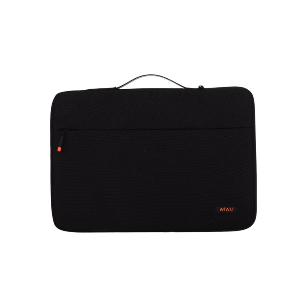 حقيبة لابتوب وي وو متينة بمقبض علوي و جيب أمامي - أسود