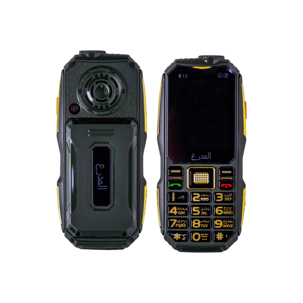 المدرع K12 هاتف أزرار محمول يعمل ب3 شرائح نظامين - أسود