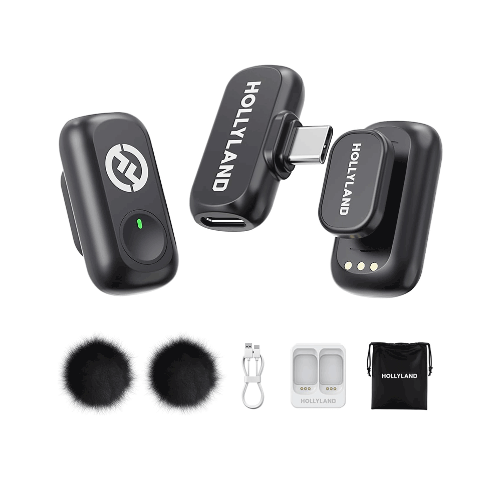 هوليلاند ميكروفون لارك A1 اللاسلكي لأجهزة آيفون 15/16/17 وأندرويد - أسود