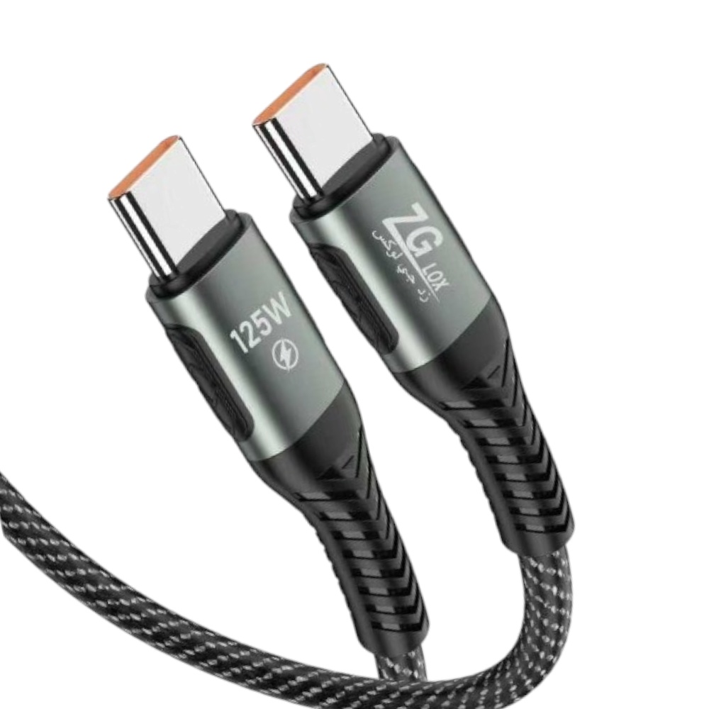 كابل شحن زد جي لوكس تايب سي الى تايب سي 1 متر 125 واط - موديل ZG-170