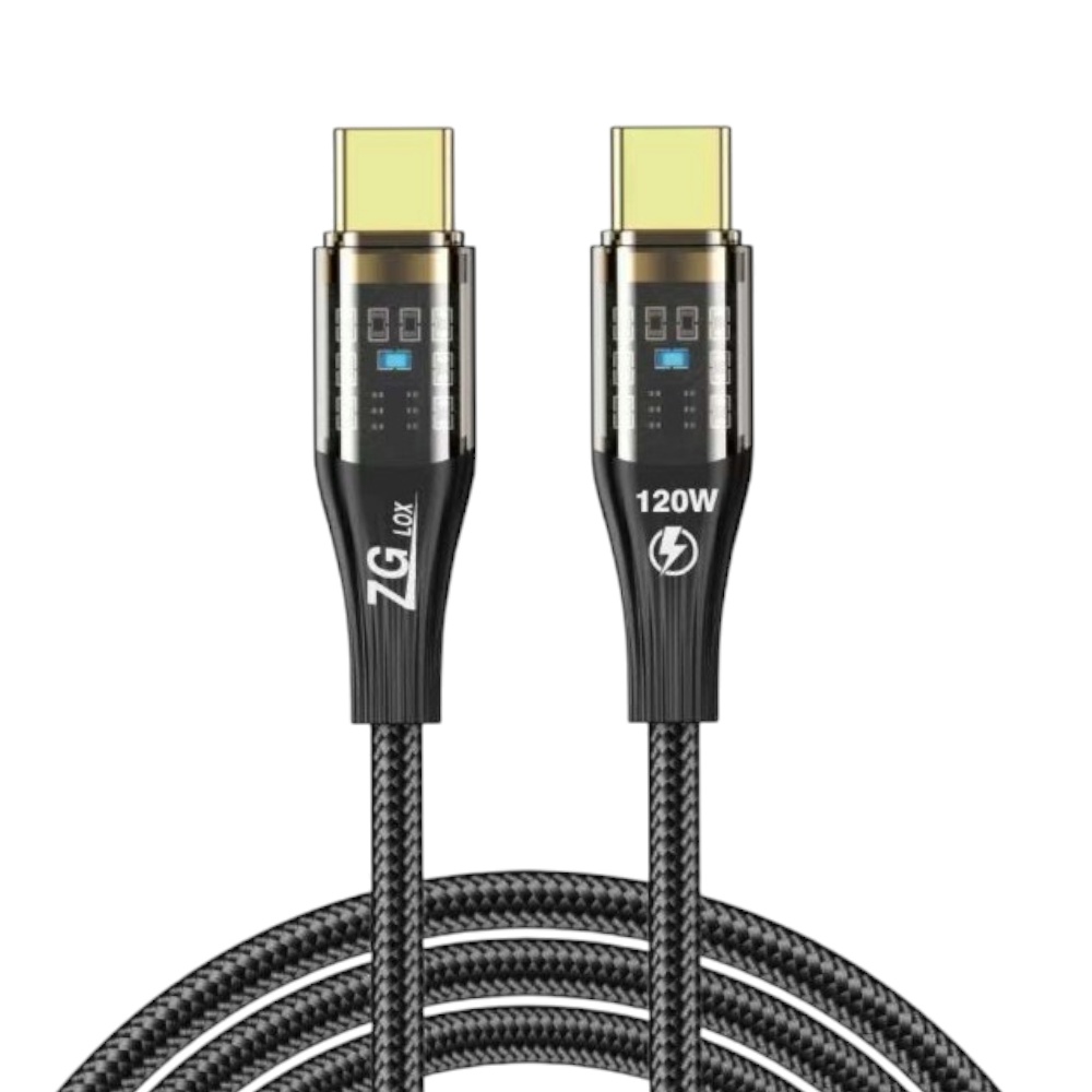 كابل شحن زد جي لوكس تايب سي الى تايب سي بقوة 120 واط 1.5 متر - موديل ZG-171
