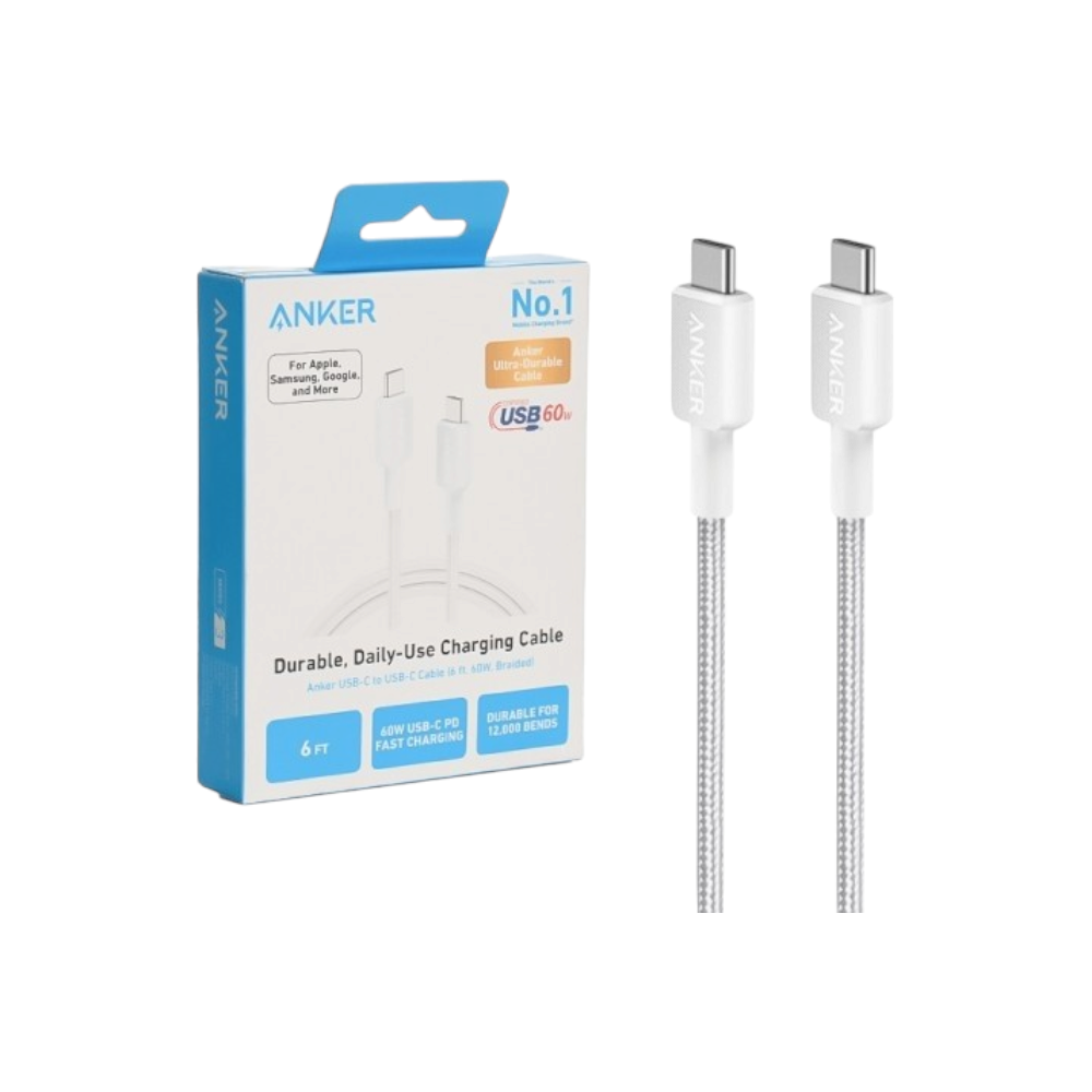 أنكر كابل تايب سي إلى تايب سي 1.8 متر - أبيض