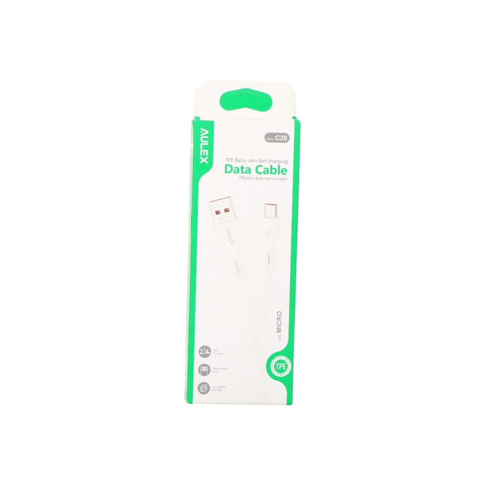  كابل بيانات اوليكس سريع الشحن TPE بمنفذ مايكرو موديل C20 - أبيض 