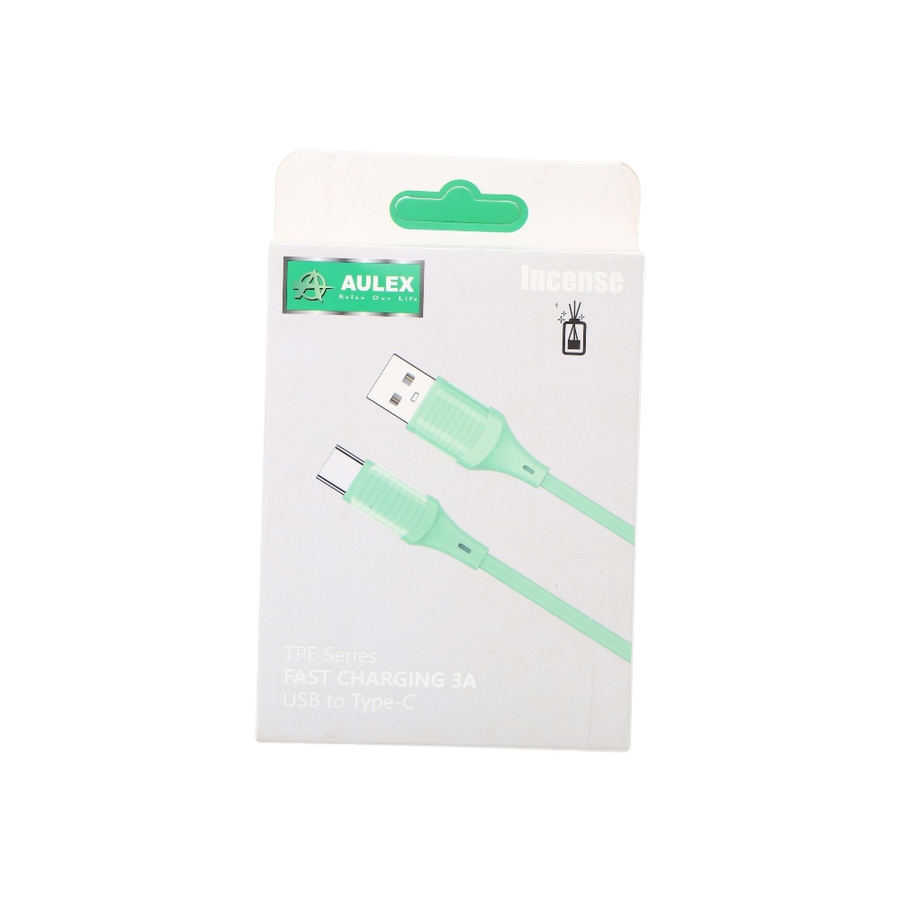 كابل بيانات اوليكس سريع الشحن TPE USB إلى تايب سي 3 أمبير - أخضر 