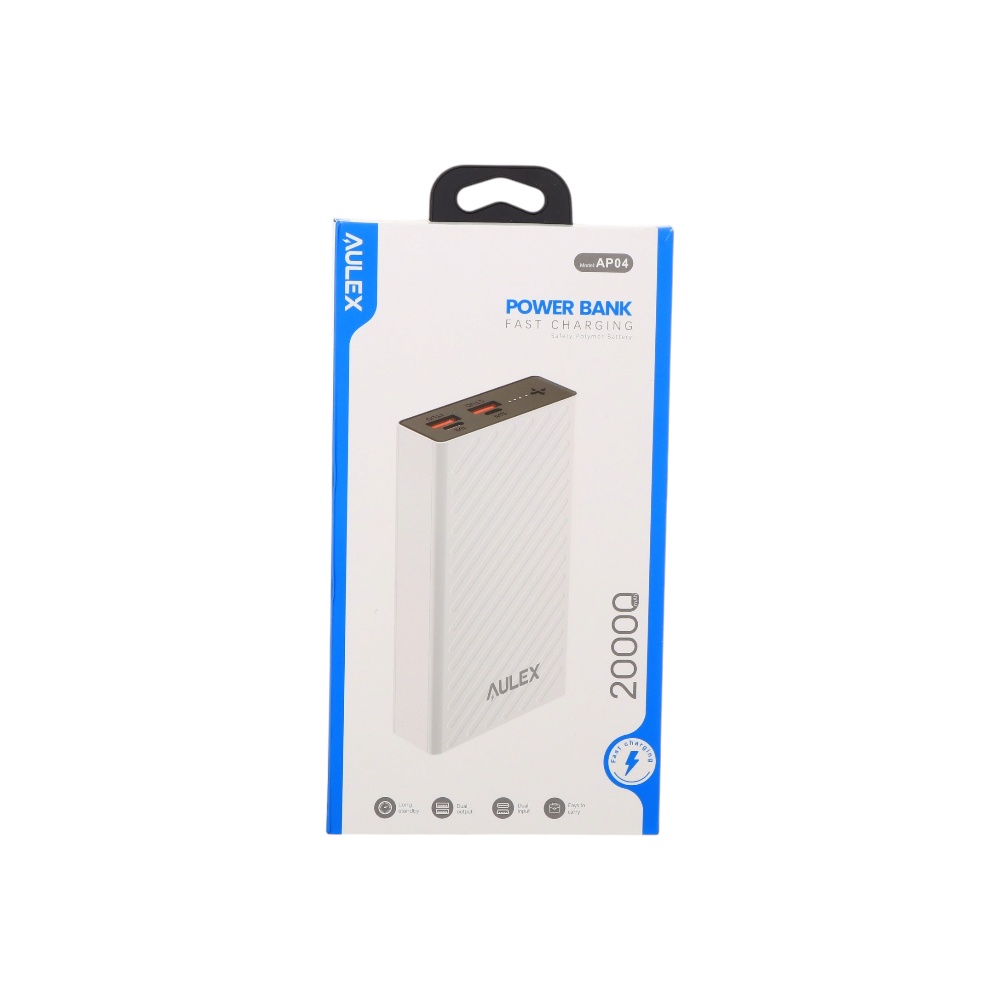  باور بانك اوليكس سريع الشحن 20000 مللي أمبير موديل AP04 - أبيض 