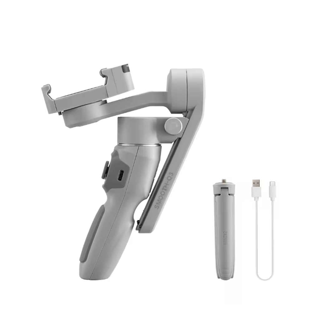 زيون جهاز جيمبال تثبيت Q3 للهاتف الذكي مثبت بطاقة 3 محاور لهاتف آيفون 13 برو ماكس شاومي وهواوي - أبيض