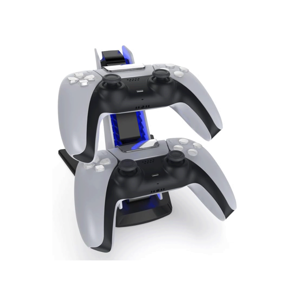 قاعدة شاحن مزدوج لوحدة تحكم PS5 على شكل الطائرة - متعدد الألوان