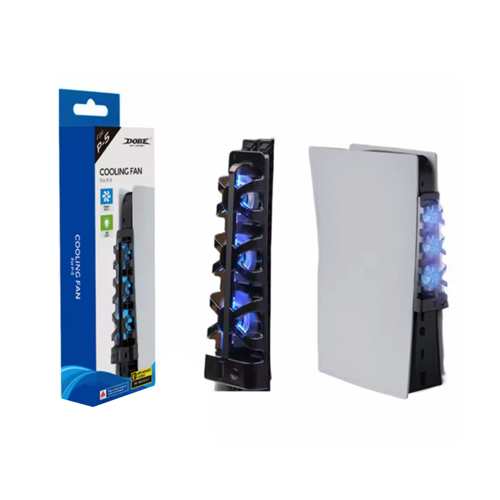 دوبي مروحة تبريد خلفية Blu-ray لوحدة تحكم PS5 فعال للإصدارات الرقمية وCD/DVD-ROM - أسود