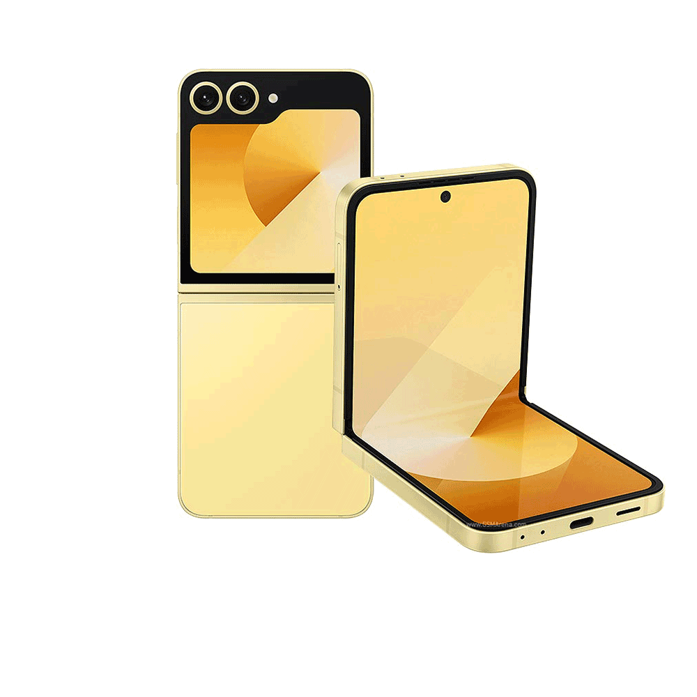 جوال سامسونج جالاكسي Z Flip6 5G قابل للطي بشريحتين جي اس ام سعة ذاكرة 512 جيجابايت ورام 12 جيجابايت - أصفر