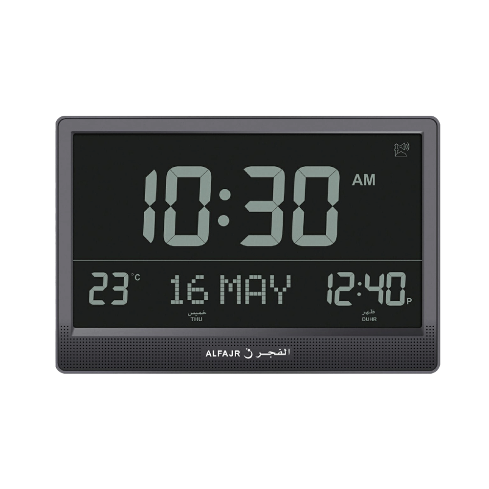  ســاعـة الفجر جـدار يــة / طـاولـة بعرض زمني رقمي موديلCW-15- اسود
