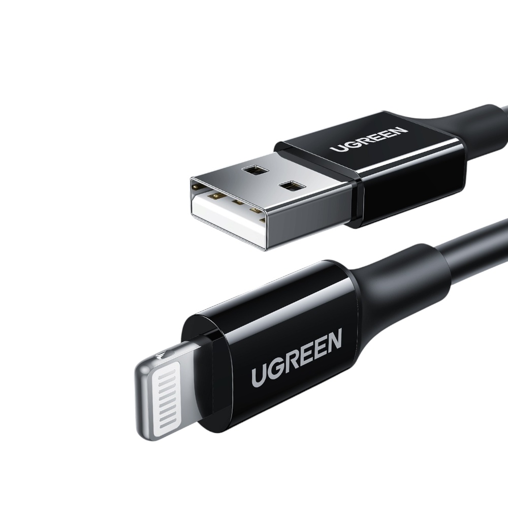  كابل شحن  يوجرين لايتنينج إلى يو إس بي طول 1 متر - أسود