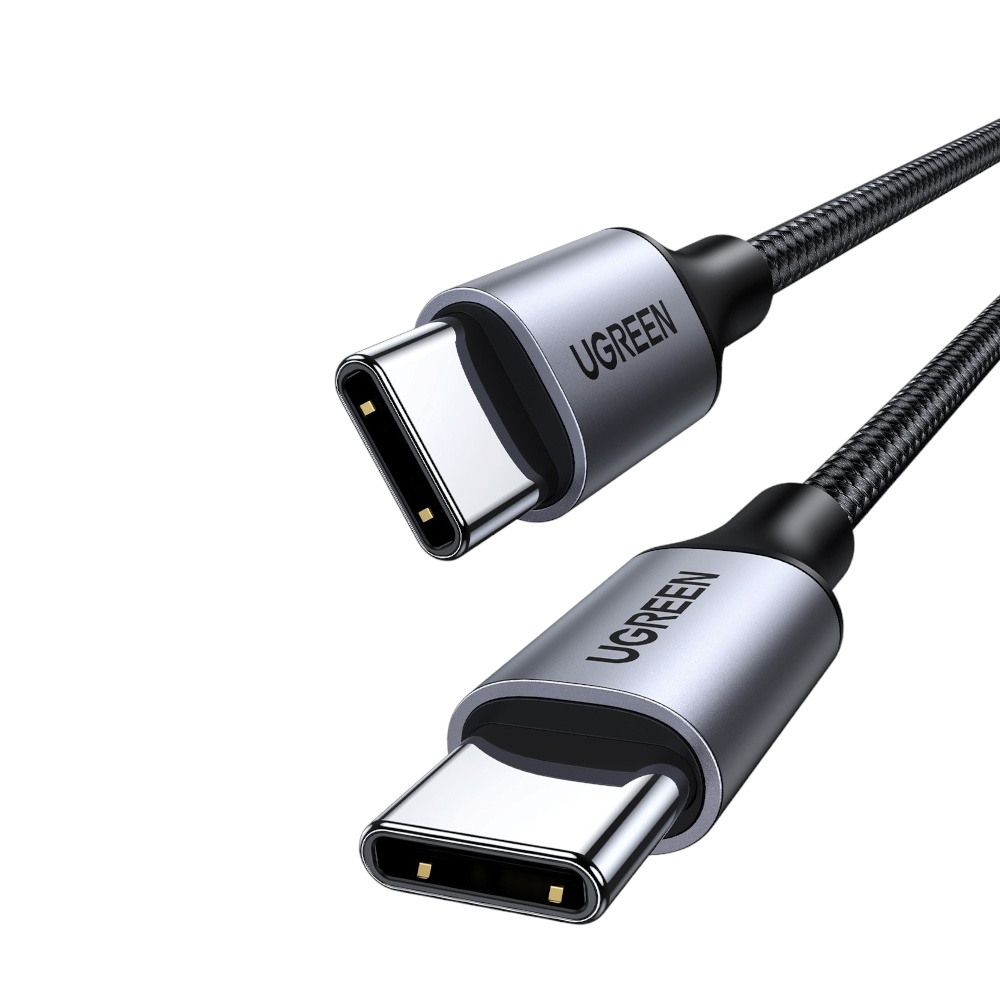  كابل  يوجرين يو اس بي تايب سي جهتين قوة 60 وات للشحن السريع طول 2 متر - أسود