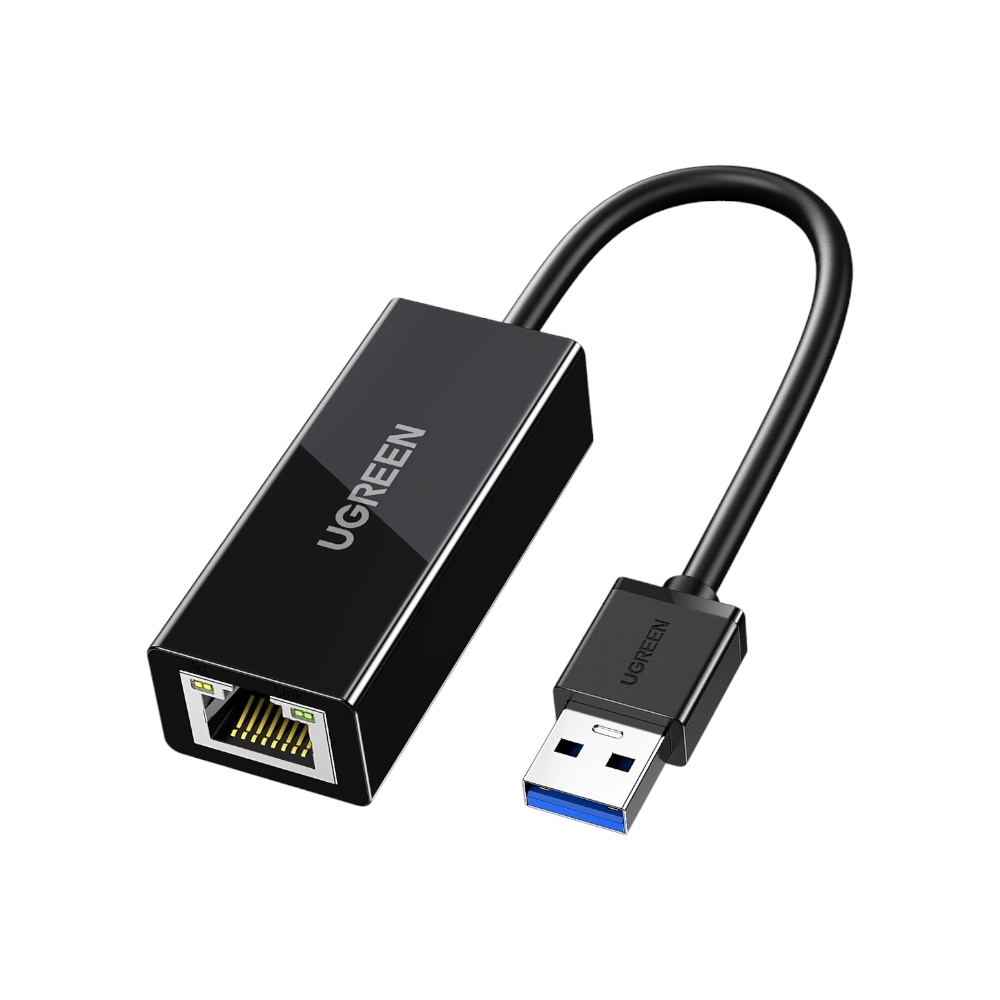 محول شبكة يوجرين يو اس بي 3.0 إلى ايثيرنت بسرعة 1000 ميجابت موديل 20256 - أسود