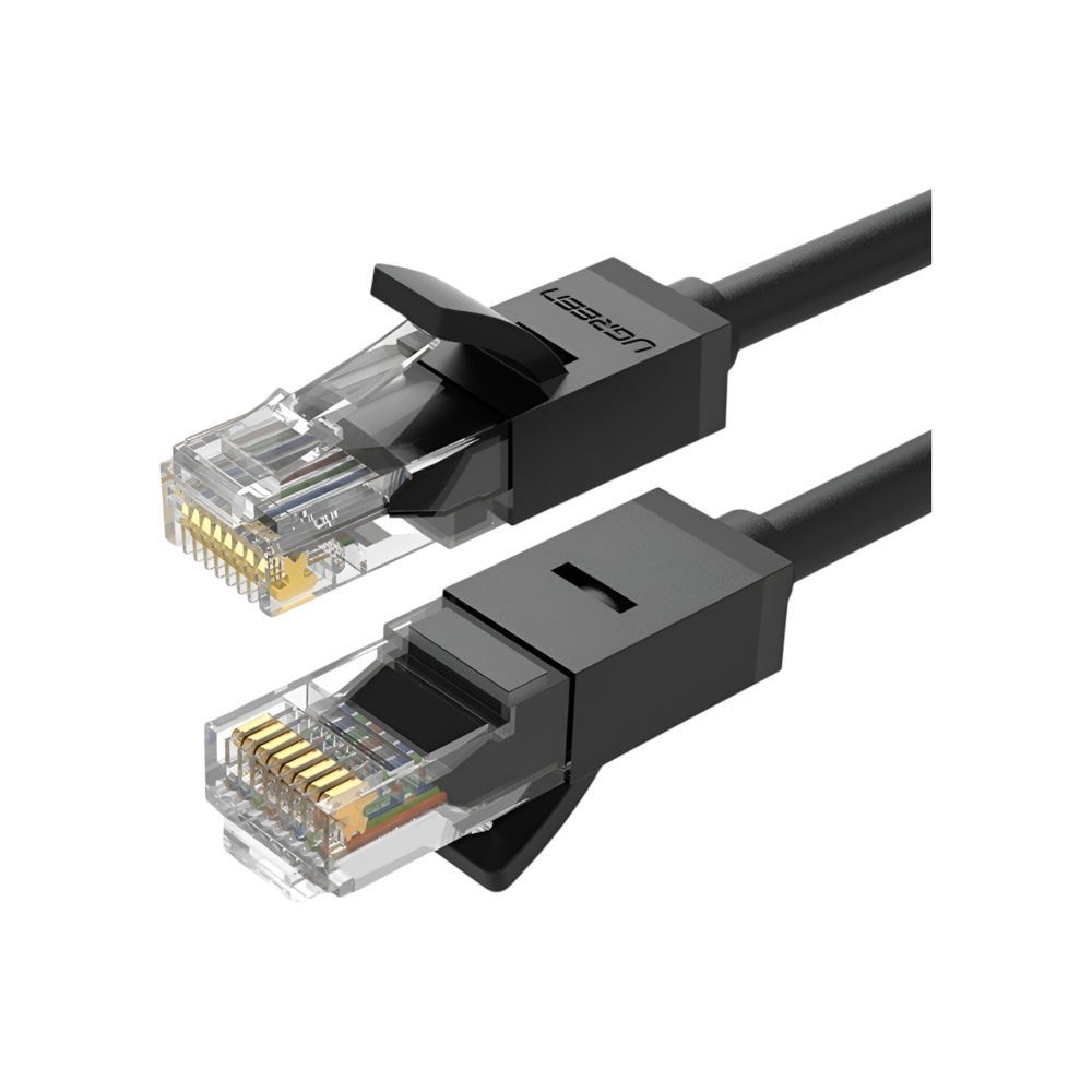 كابل شبكة يوجرين Cat 6A نحاس خالص فائق السرعة بطول 0.5 متر موديل 20158 - أسود