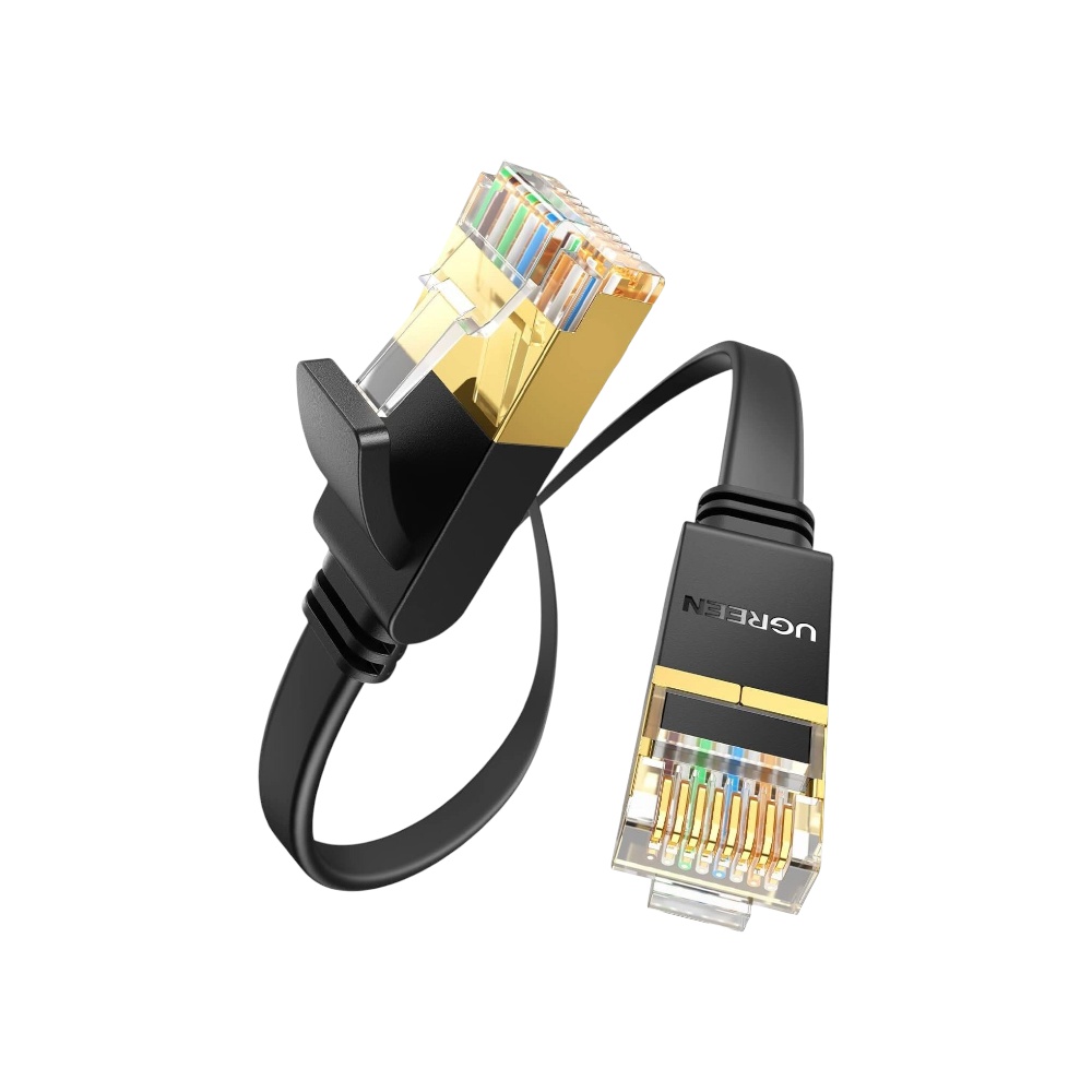 كابل شبكة يوجرين Cat 7 مسطح فائق السرعة 10 جيجابت بطول 20 متر موديل 11267 - أسود