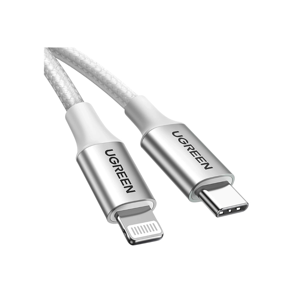 كابل يوجرين تايب سي إلى لايتنينج شحن سريع 36 وات موديل 70523 - فضي