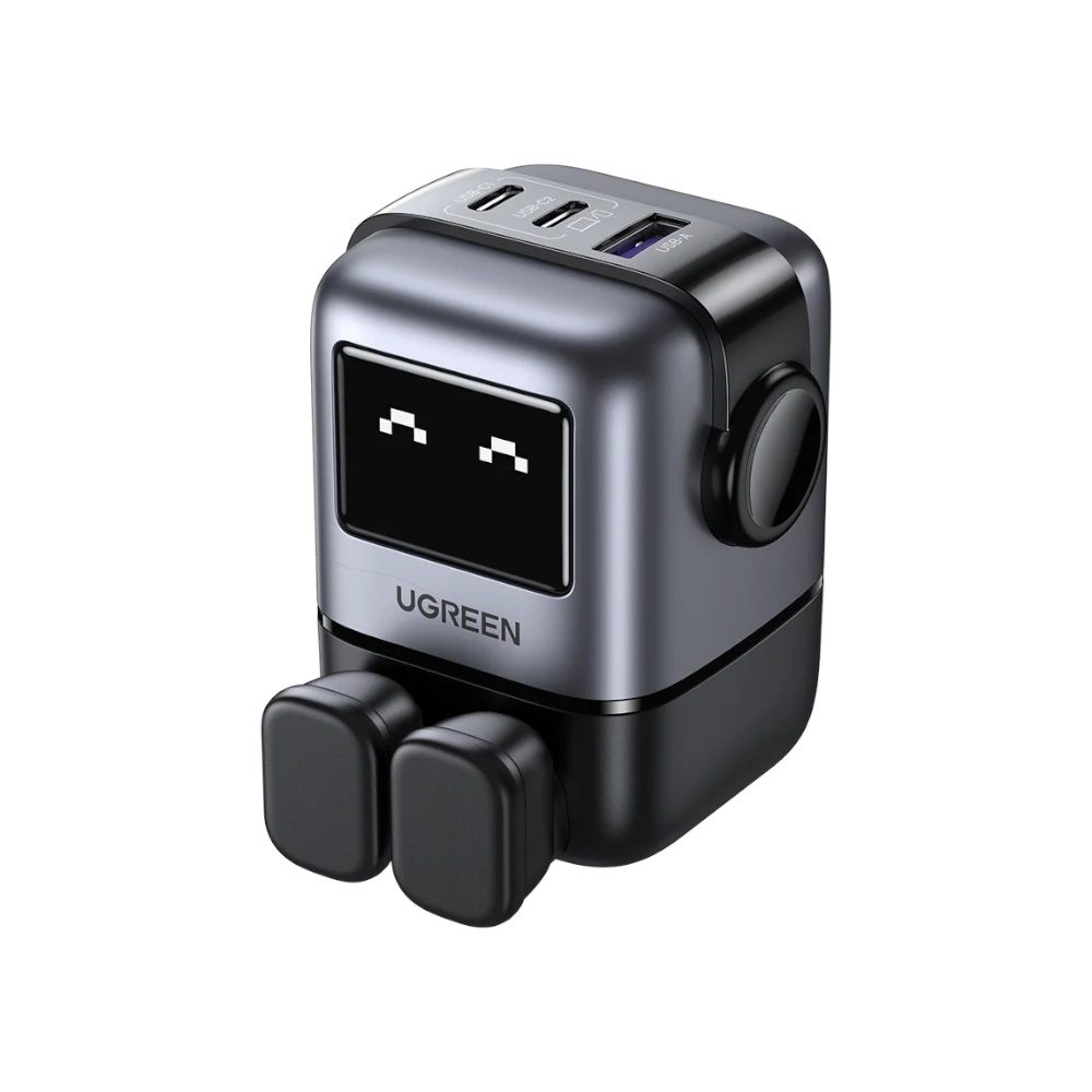 شاحن جداري يوجرين أونو سريع 65 وات بتقنية GaN موديل 15337 - رمادي 