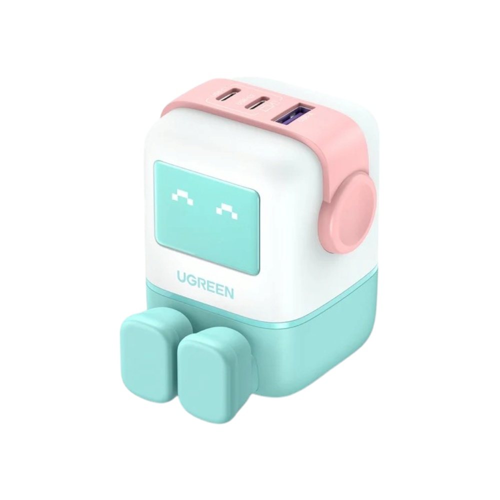 شاحن جداري يوجرين أونو سريع 65 وات بتقنية GaN موديل 15337 - سيان