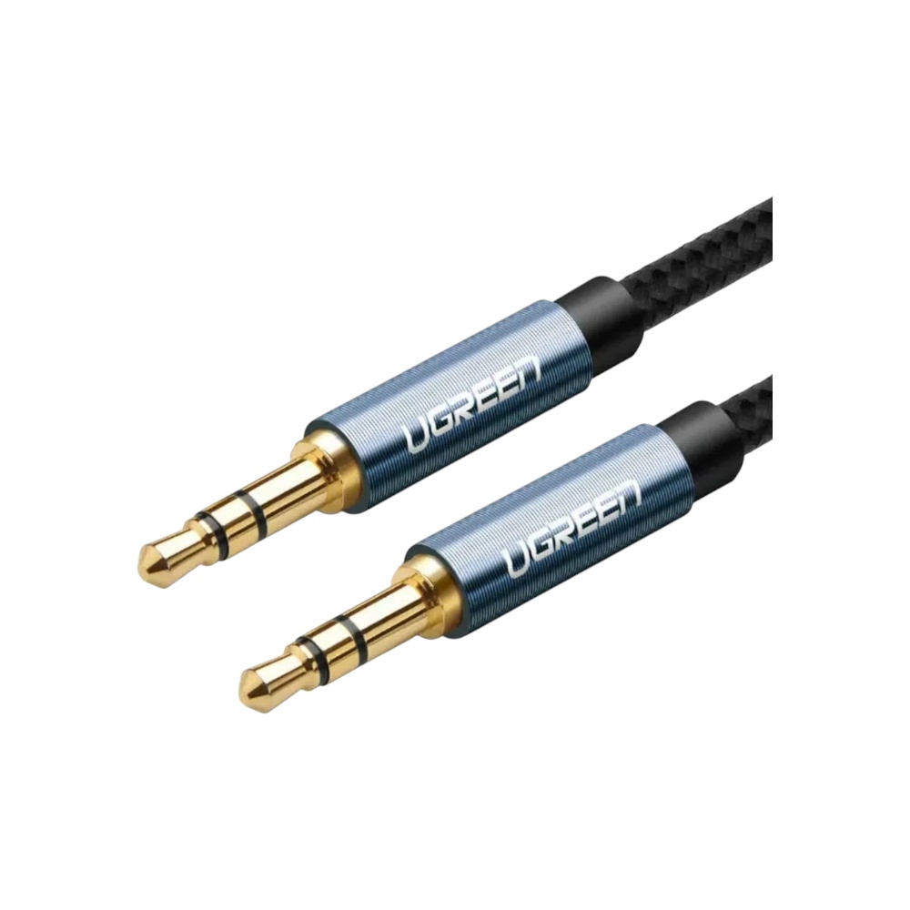 كابل صوت يوجرين AUX مسمار إلى مسمار 3.5 مللم بطول 2 متر موديل 50363 - أزرق 