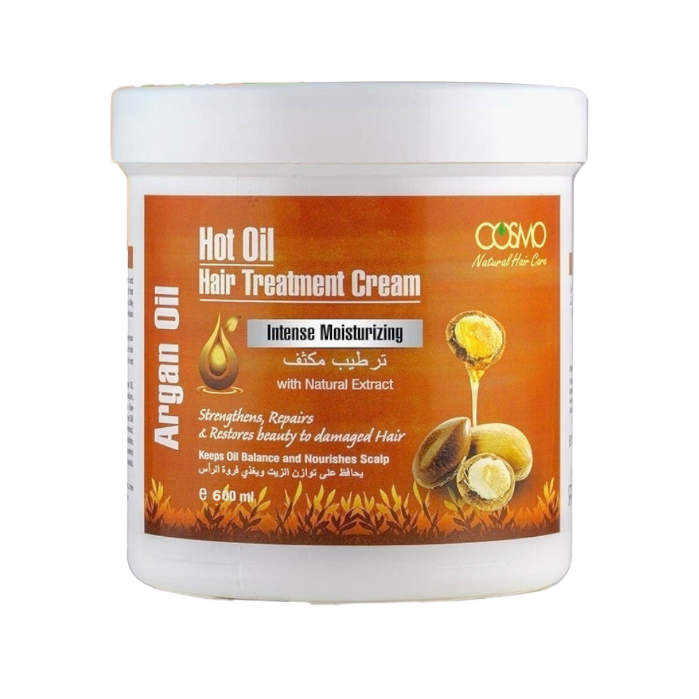 كوزمو حمام زيت مغربي بترطيب مكثف للشعر بخلاصة زيت الارغان - 600 مل