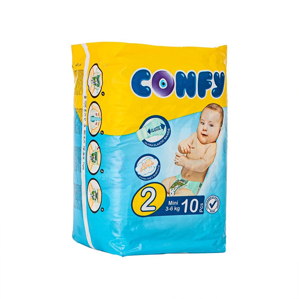 كونفي حفاضات أطفال مقاس صغير 2 لوزن 3-6 كجم - 10 قطع