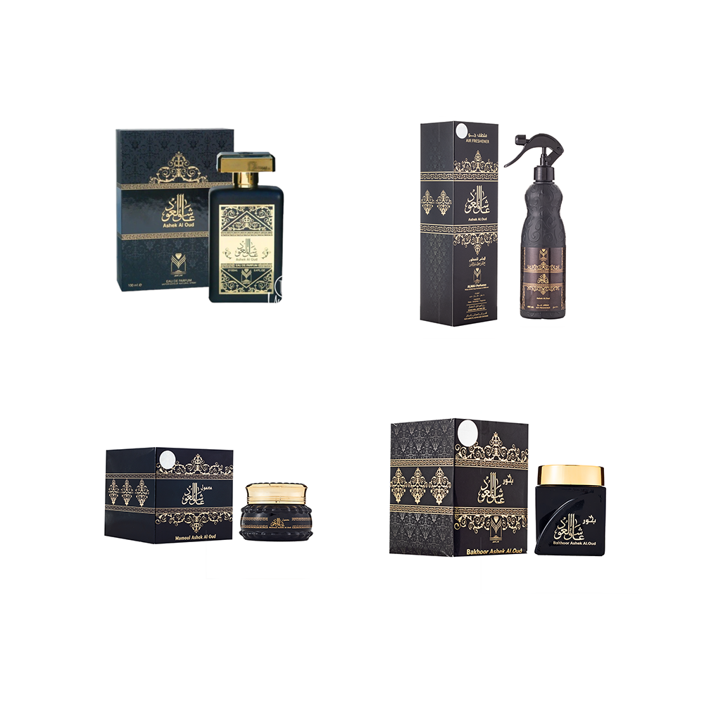 ألماس مجموعة بخور و عطرعاشق العود - 4 قطع 
