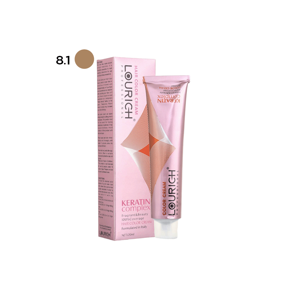  لوريتش صبغة شعر كريم كيراتين كومبليكس 120 مل  -  8.1  أشقر رمادي فاتح  
