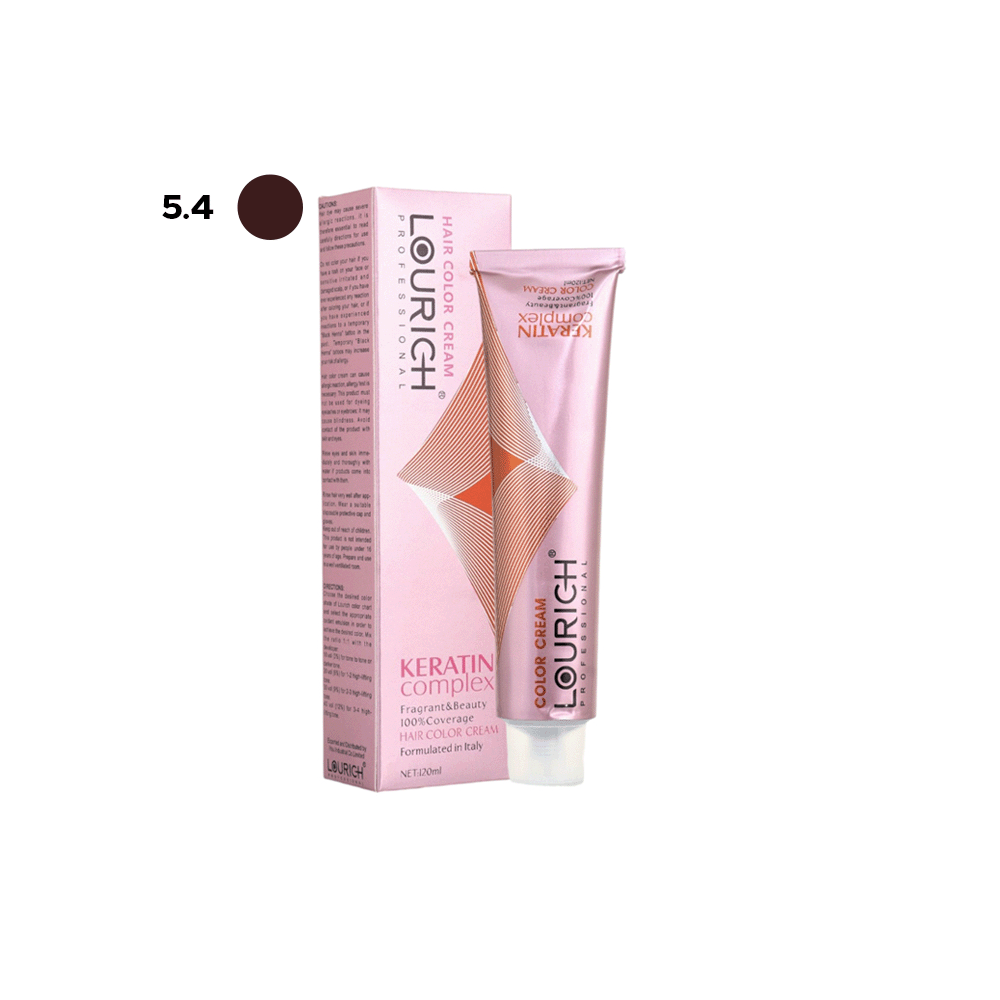  لوريتش صبغة شعر كريم كيراتين كومبليكس 120 مل  -  5.4 كستنائي خريفي عميق