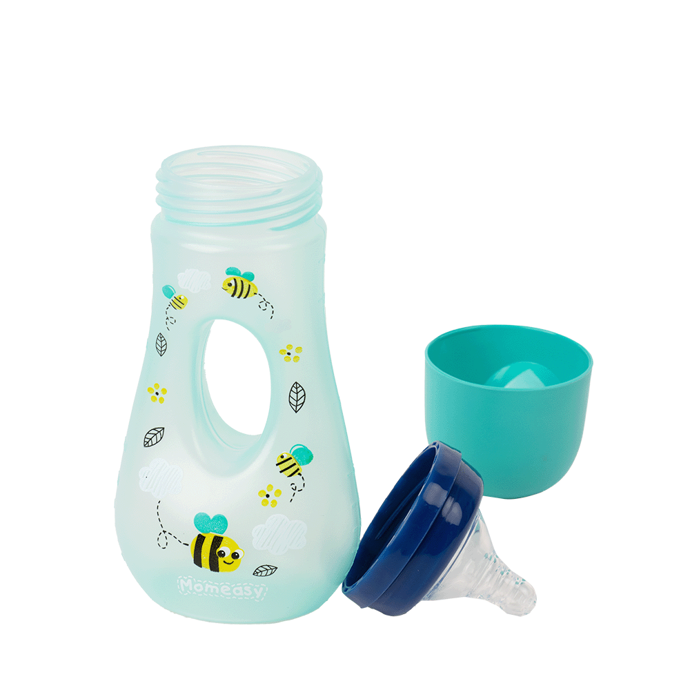 موم إيزي رضاعة حليب بلاستيكية واسعة عنق 240 مل - أخظر