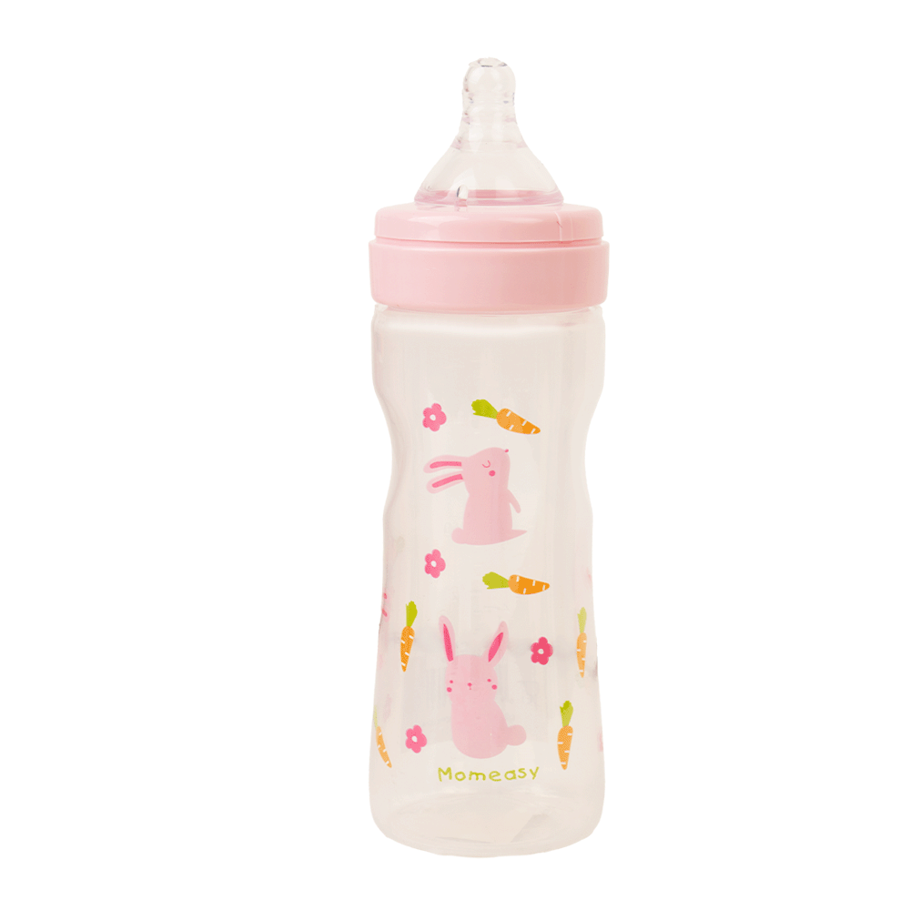 موم إيزي رضاعة حليب بلاستيكية 240 مل - وردي