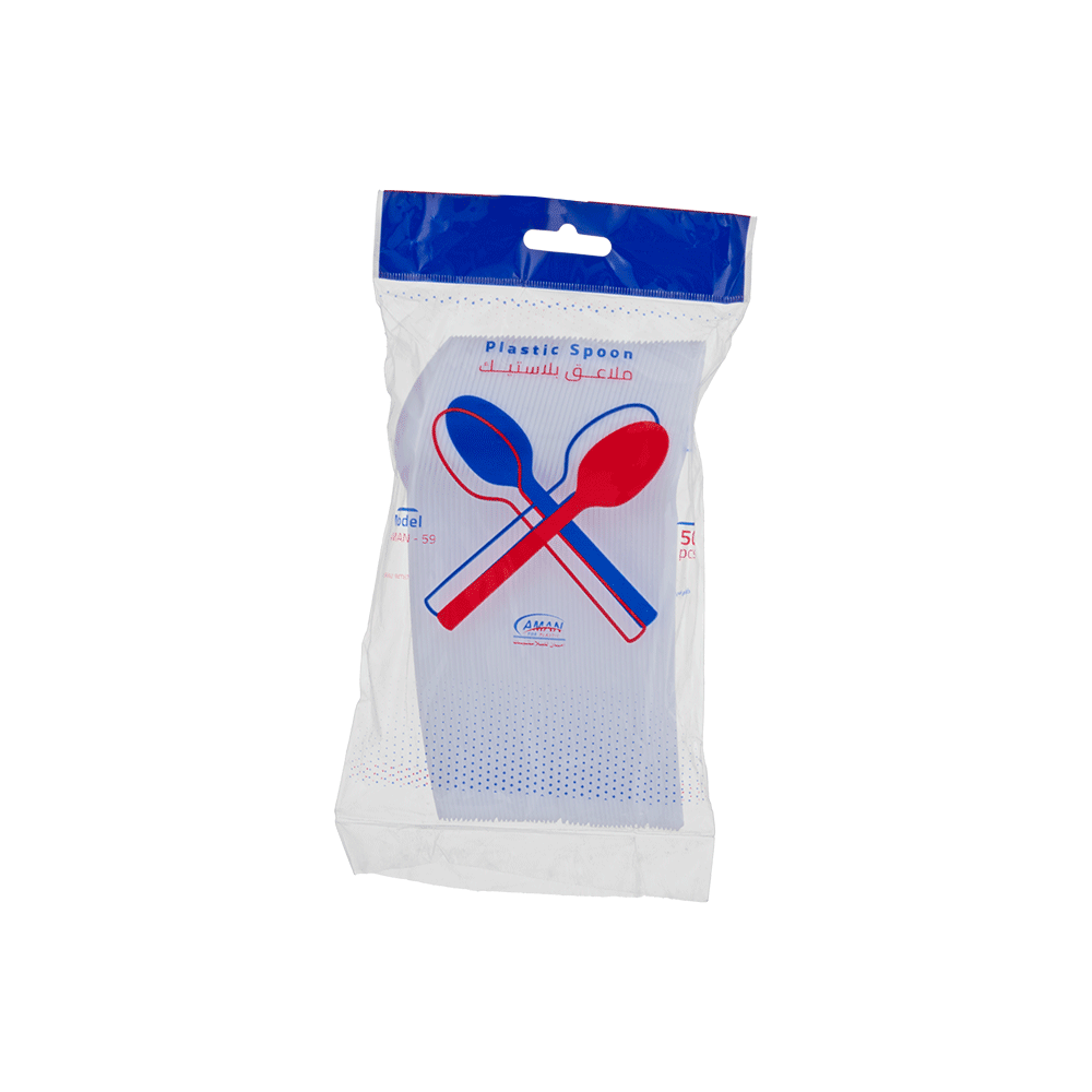 أمان ملاعق بلاستيكية للإستخدام مرة واحدة - 50 قطعة