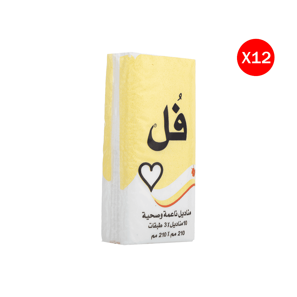 فل مناديل ناعمة وصحية 10 مناديل  - 12 عبوة 