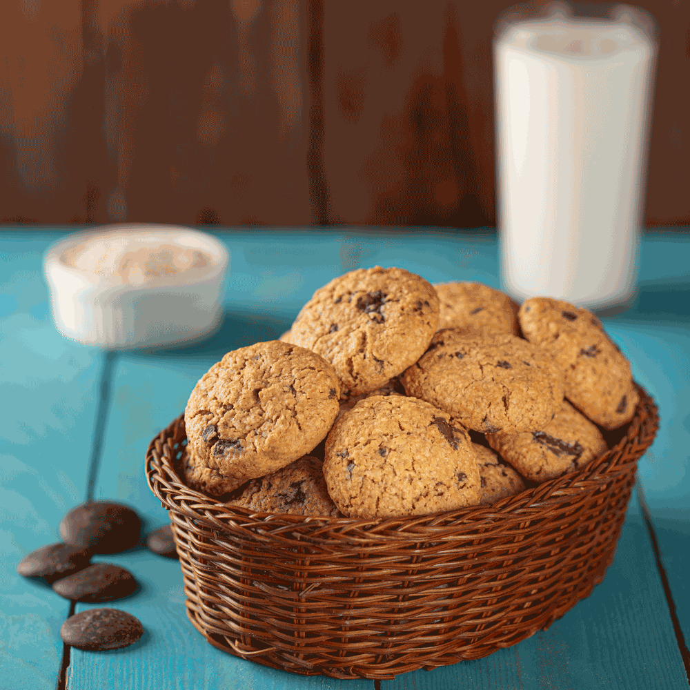 موكا بسكويت شوفان أبيض بالشوكولاتة