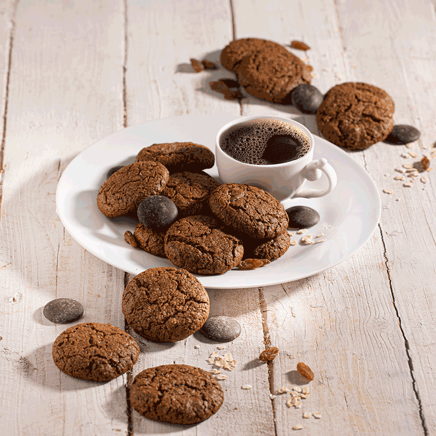 موكا بسكويت شوفان أسمر بالزبيب