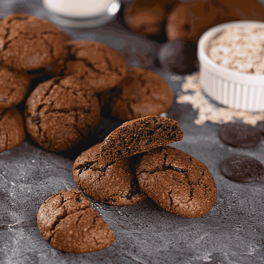 موكا بسكويت شوفان أسمر بالشوكولاتة