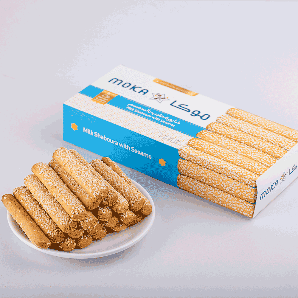 موكا  شابورة حليب بالسمسم 