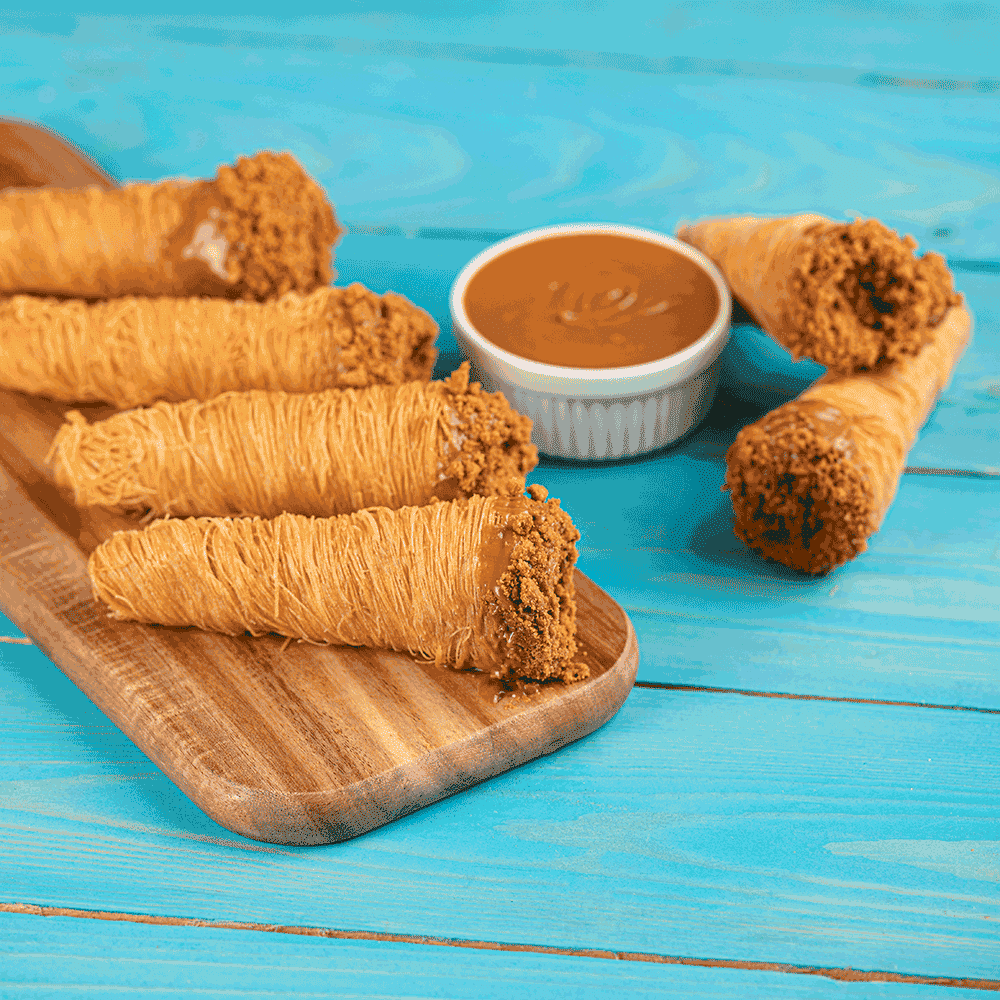 موكا حلوى أقماع الكنافة باللوتس