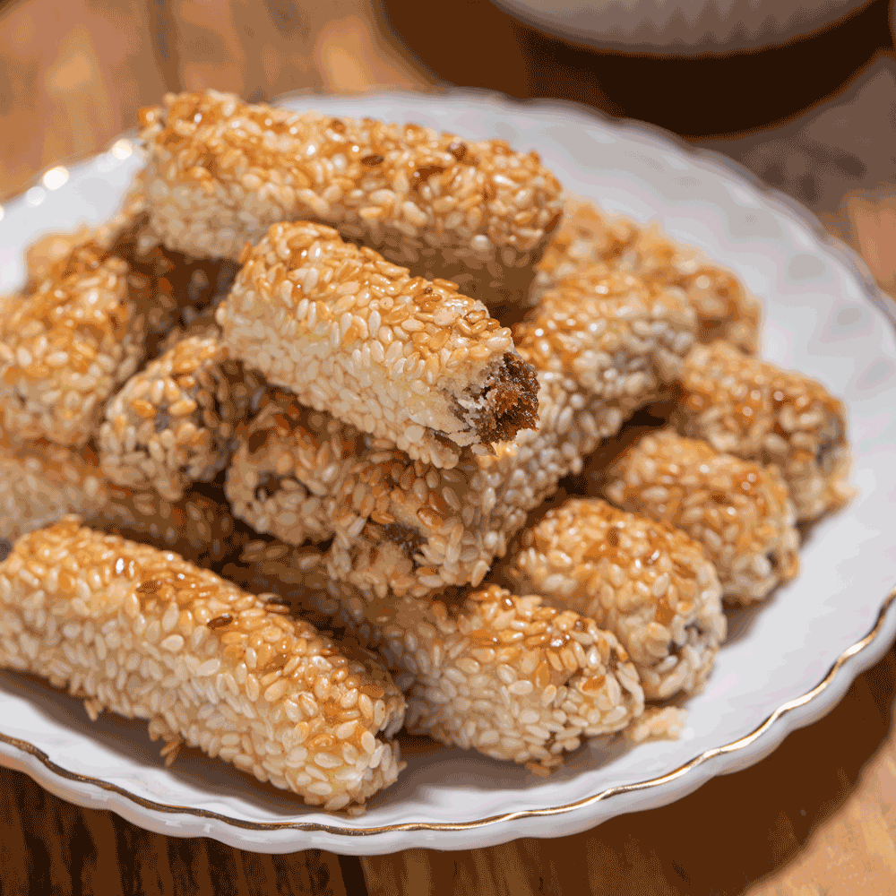 موكا أصابع سمسم محشوة بالتمر