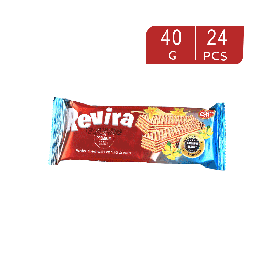 ويفر ريفيرا  محشو بكريمة الفانيليا 40 جم  - 24 قطعة