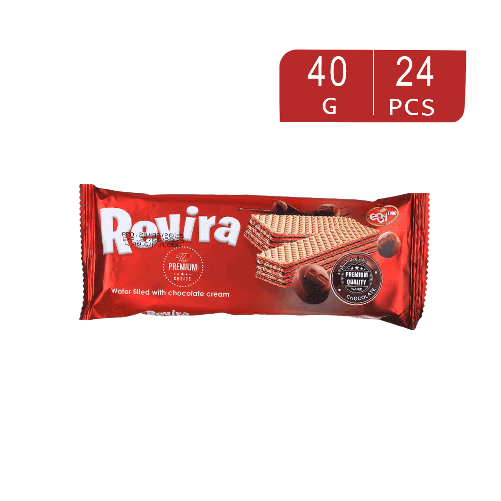 ويفر ريفيرا  محشو بكريمة الشوكولاتة 40 جم  -24 قطعة