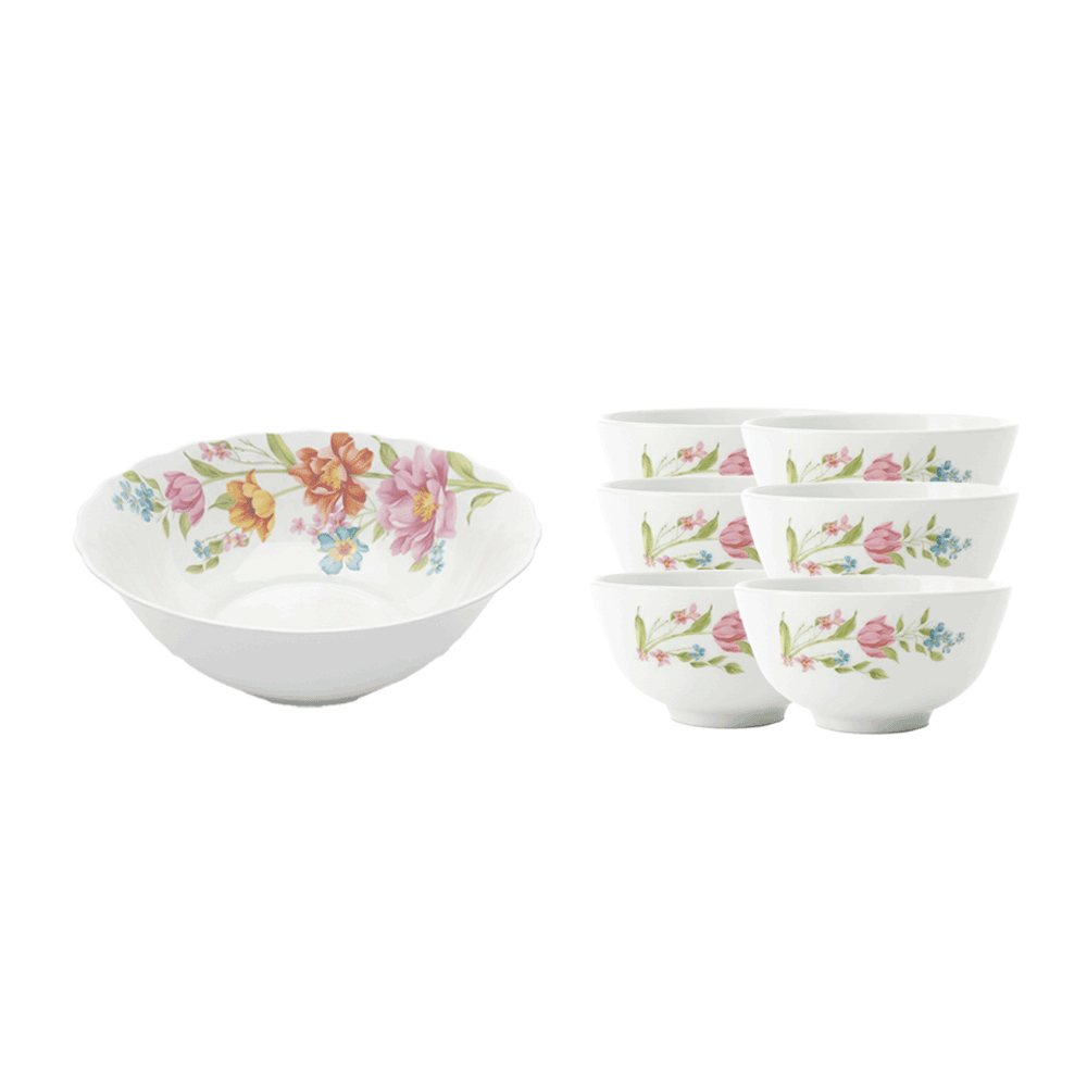 داني هوم طقم مطايب فخارية منقوشة مقاس 10 سم و مطيبة مقاس 20 سم - 7 قطع