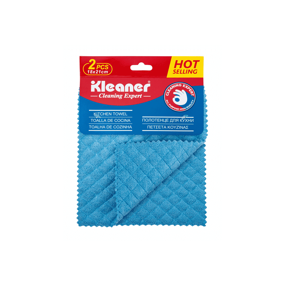 كلينر منشفة مطبخ ميكروفايبر - قطعتين