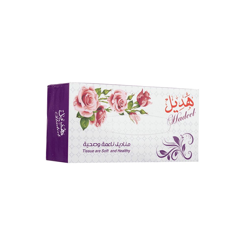هديل مناديل ورقية ناعمة وصحية مزدوجة - 90 منديل