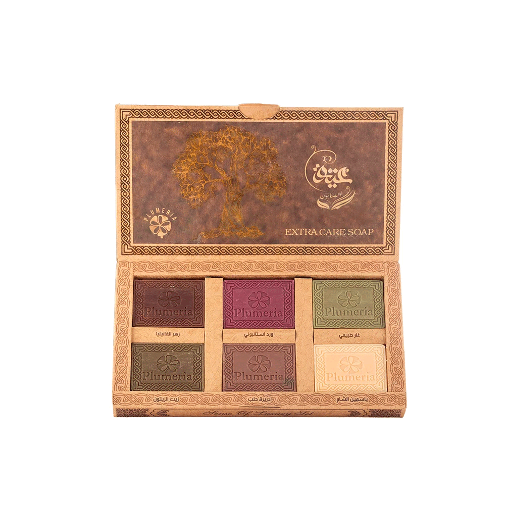 بلوميريا مجموعة صابون عتيق طبيعي بأفخر العطور الشرقية -  6 قطع*125 جم   