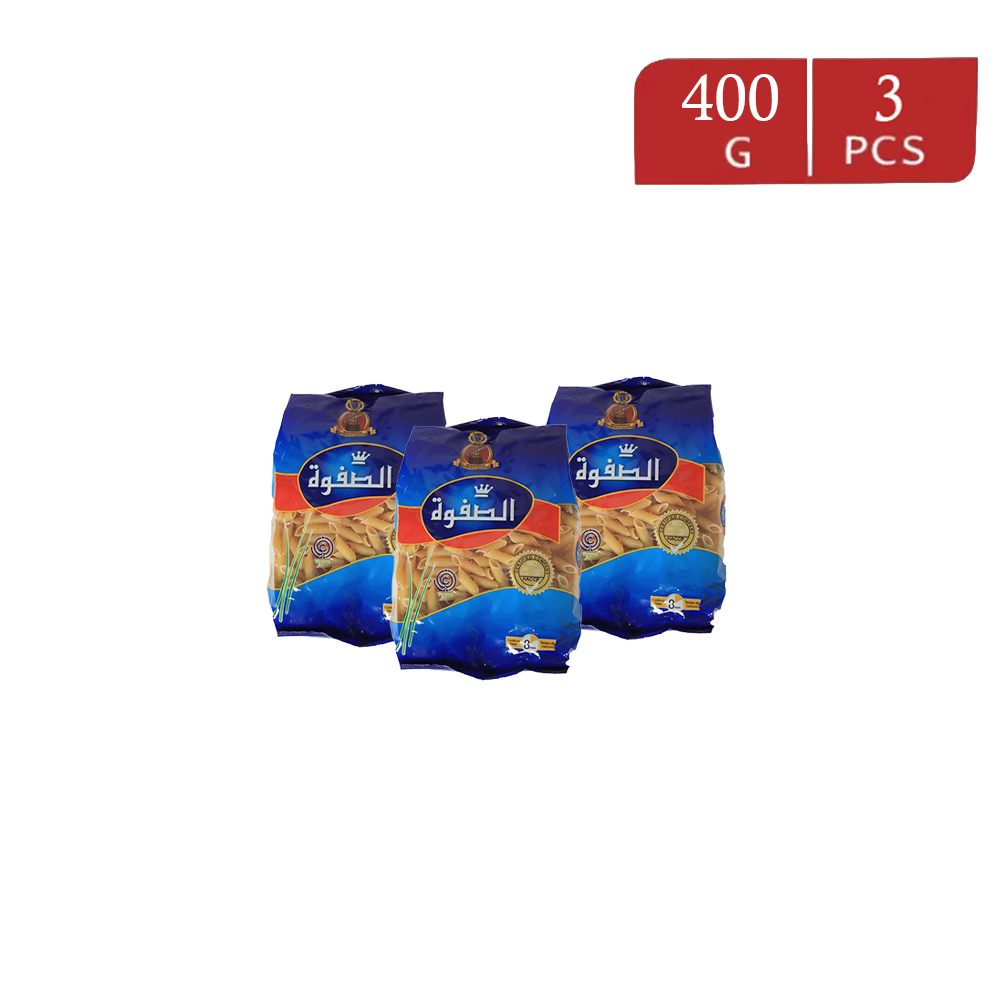 مكرونة الصفوة حجم صغير عالية الجودة - 400 جم × 3 حبات