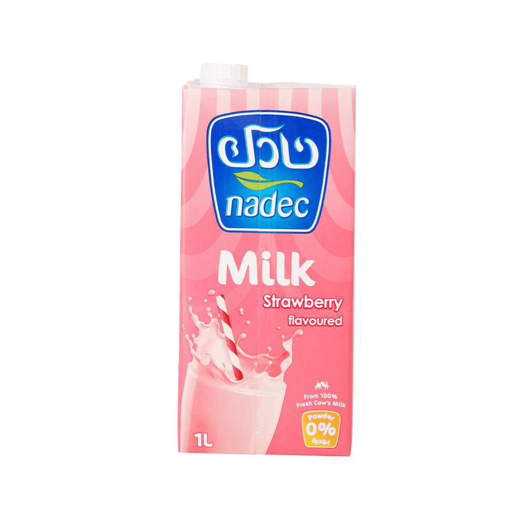 نادك حليب بنكهة الفراولة - 1 لتر